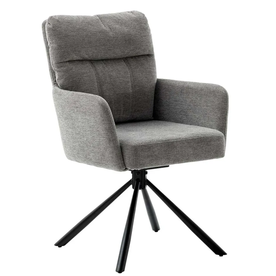 Wohnen Federkern-Tischsessel in Grau - Castalla (2er Set)