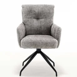 Wohnen Federkern-Tischsessel in Grau - Kumin (2er Set)