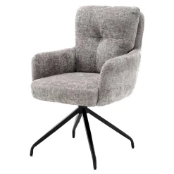 Wohnen Federkern-Tischsessel in Grau - Kumin (2er Set)