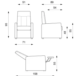 Wohnen Fernsehsessel mit mechanischer Verstellung - Lardias