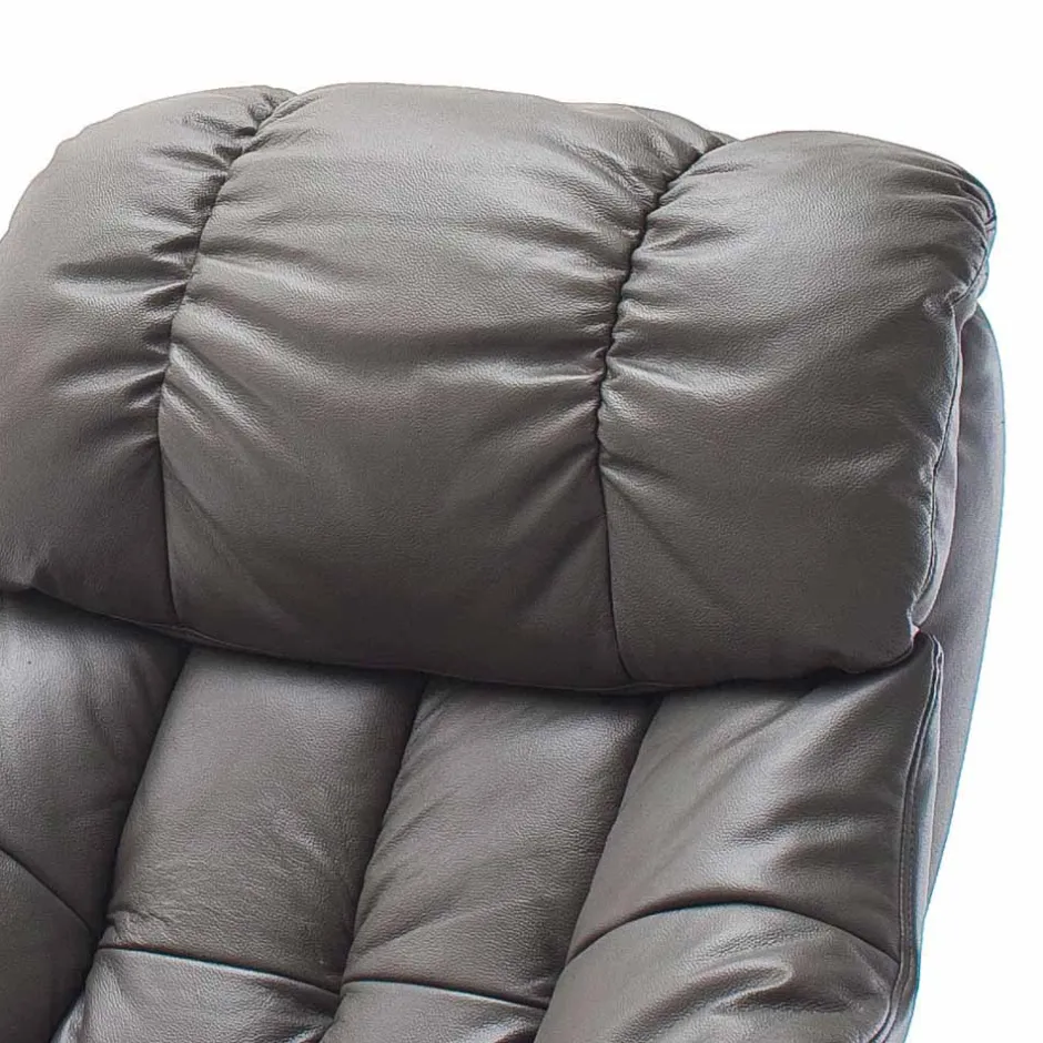 Fernsehsessel mit Relaxfunktion in Leder Schlammfarben Vihanna mit Hocker (zweiteilig)^Wohnen Clearance