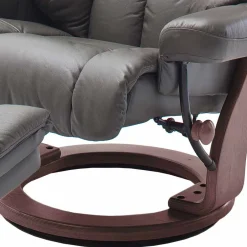 Fernsehsessel mit Relaxfunktion in Leder Schlammfarben Vihanna mit Hocker (zweiteilig)^Wohnen Clearance