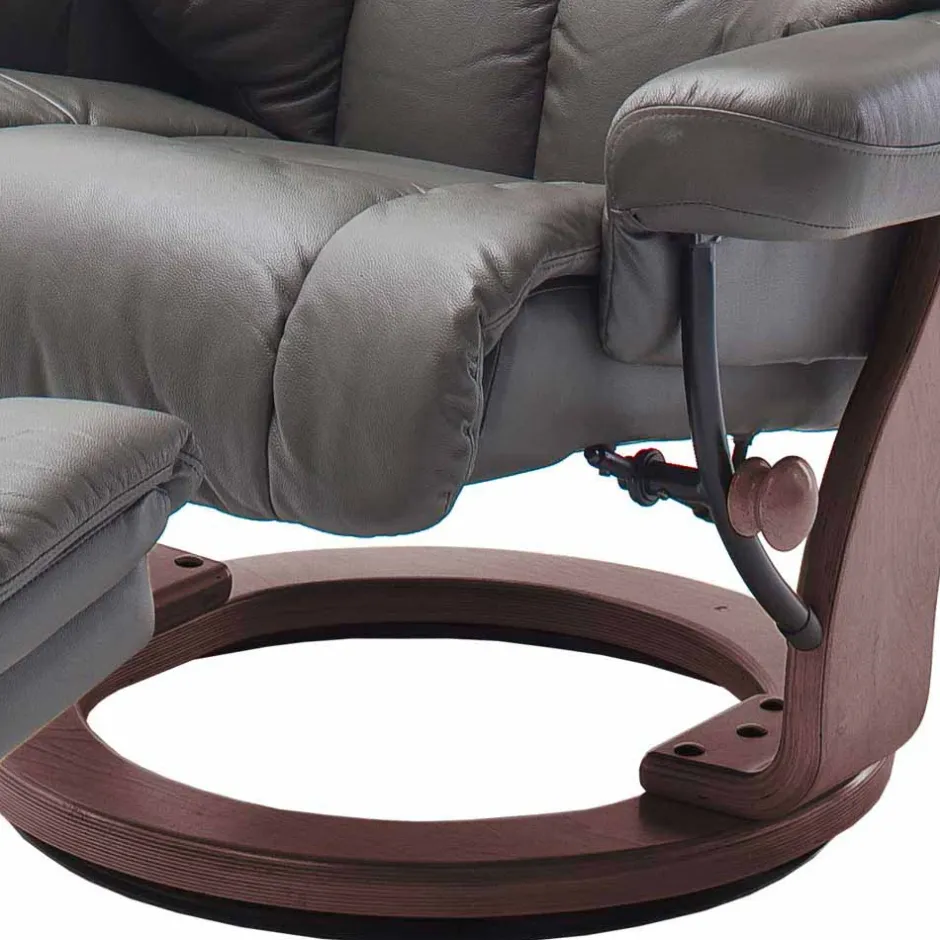 Fernsehsessel mit Relaxfunktion in Leder Schlammfarben Vihanna mit Hocker (zweiteilig)^Wohnen Clearance