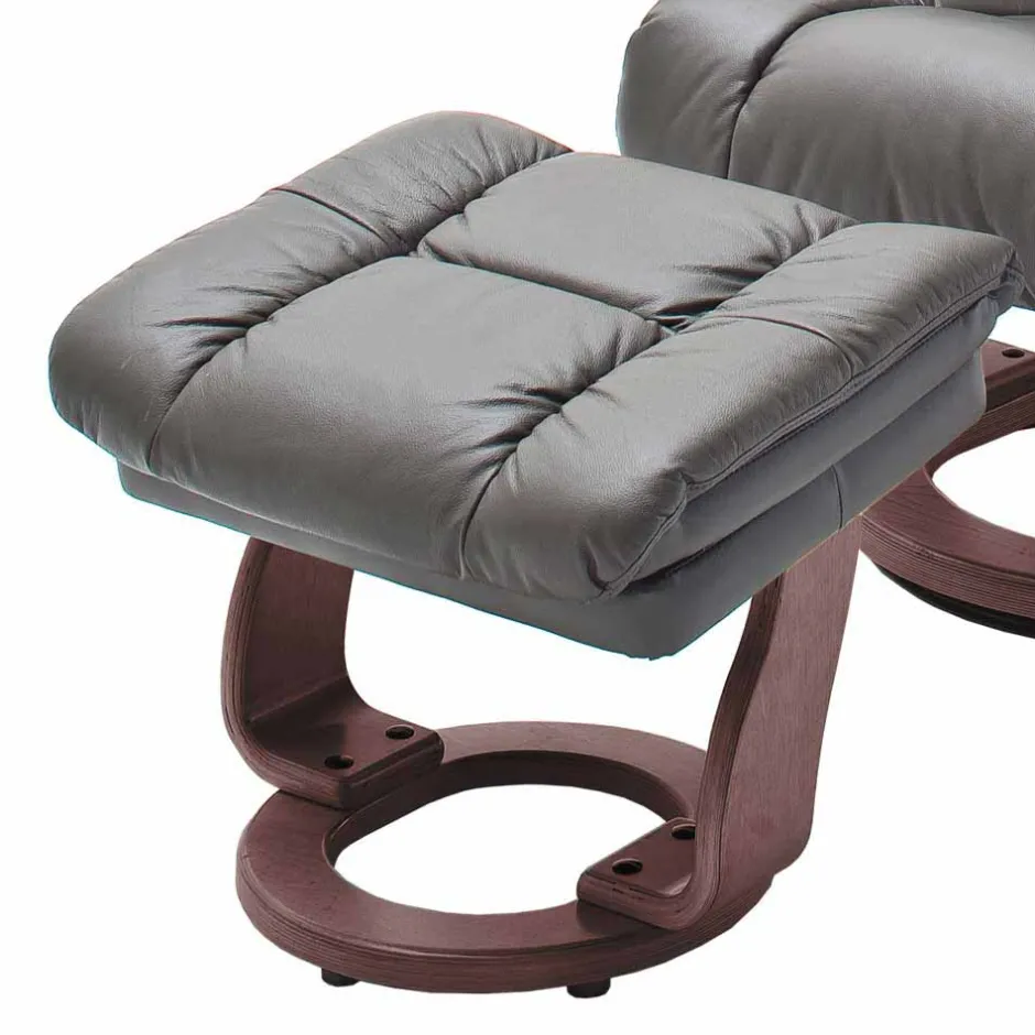 Fernsehsessel mit Relaxfunktion in Leder Schlammfarben Vihanna mit Hocker (zweiteilig)^Wohnen Clearance