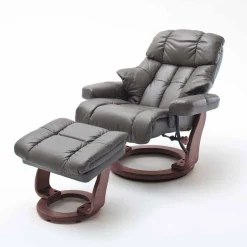 Fernsehsessel mit Relaxfunktion in Leder Schlammfarben Vihanna mit Hocker (zweiteilig)^Wohnen Clearance