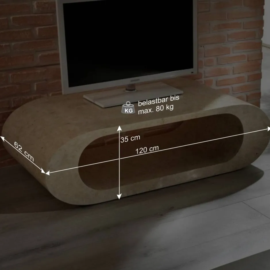 Fernsehtisch Jon aus Stein^Wohnen Discount
