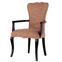 Wohnen Fischgrät Armlehnenstuhl in Altrosa Strukturstoff - Salut