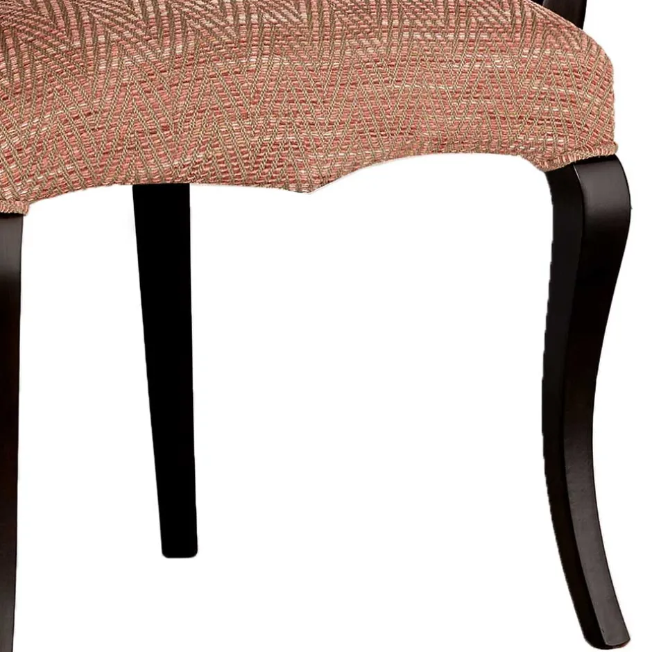 Wohnen Fischgrät Armlehnenstuhl in Altrosa Strukturstoff - Salut