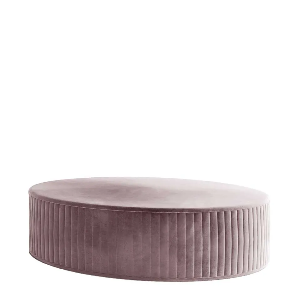 Flacher Polsterhocker in Rund 73 cm - Alamrua^Wohnen New