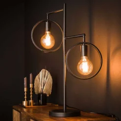 2-flammige Designer Tischleuchte in Dunkelgrau - Shyma^Wohnen Outlet
