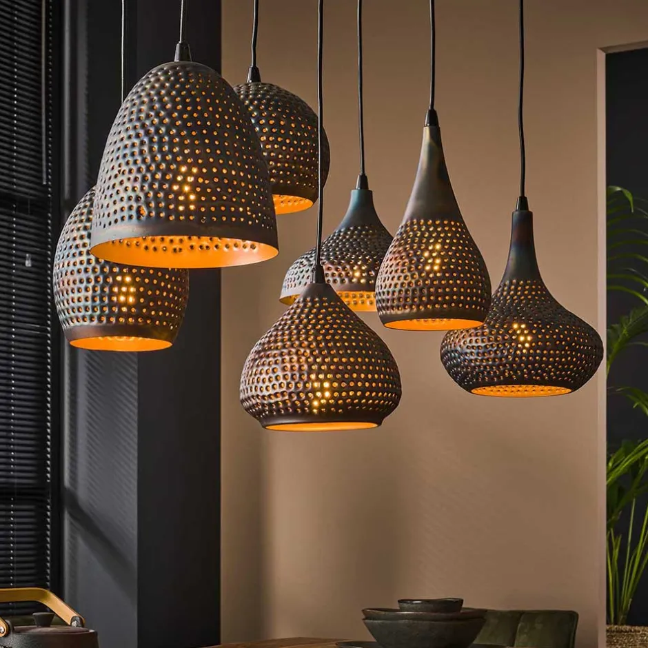 Wohnen 7-flammige Hängelampe - diverse Schirm Formen - Sempragos