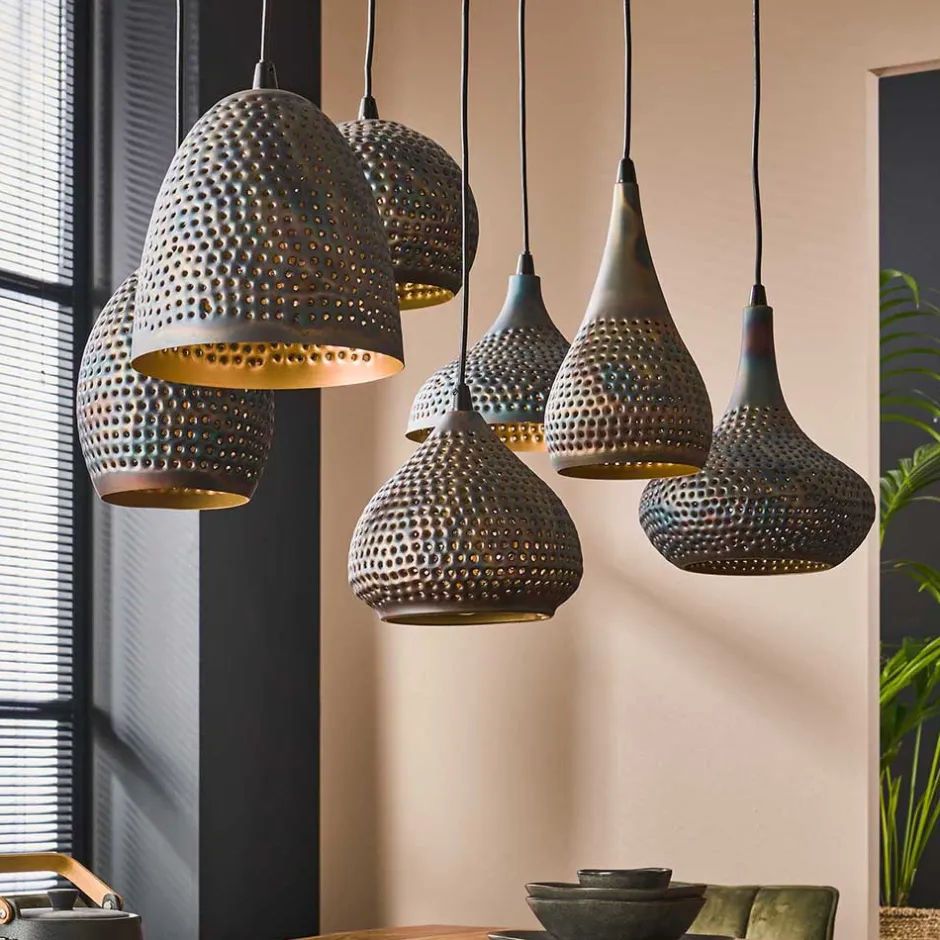 Wohnen 7-flammige Hängelampe - diverse Schirm Formen - Sempragos