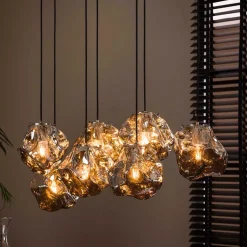 7-flammige Hängelampe in Fels Stein Optik - Domniar^Wohnen New