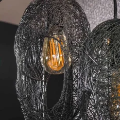 5-flammige Hängelampe mit Drahtschirmen - Juanda^Wohnen New