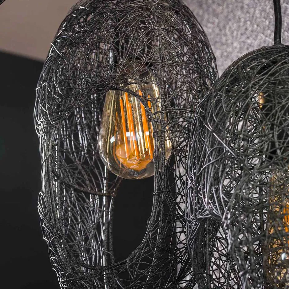 5-flammige Hängelampe mit Drahtschirmen - Juanda^Wohnen New