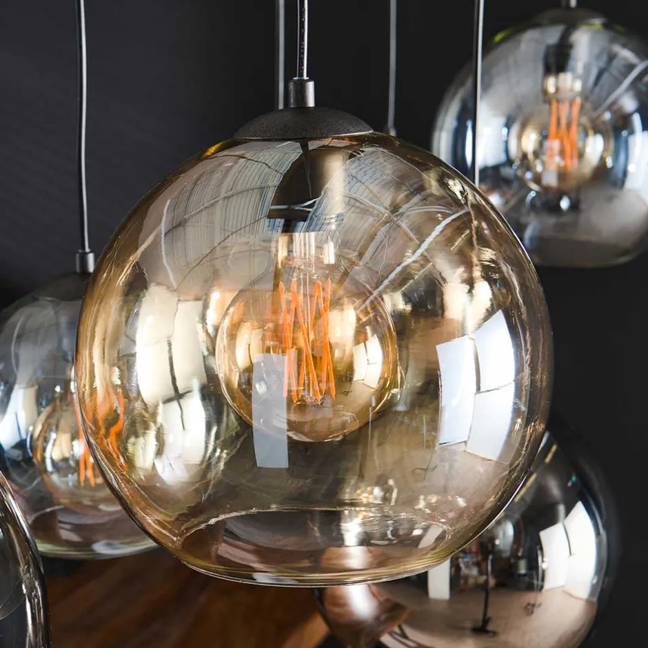 7-flammige Hängelampe mit Glas Schirmen - Darpanos^Wohnen Hot