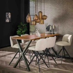 7-flammige Hängelampe mit Rillenglas Schirmen - Piatra^Wohnen