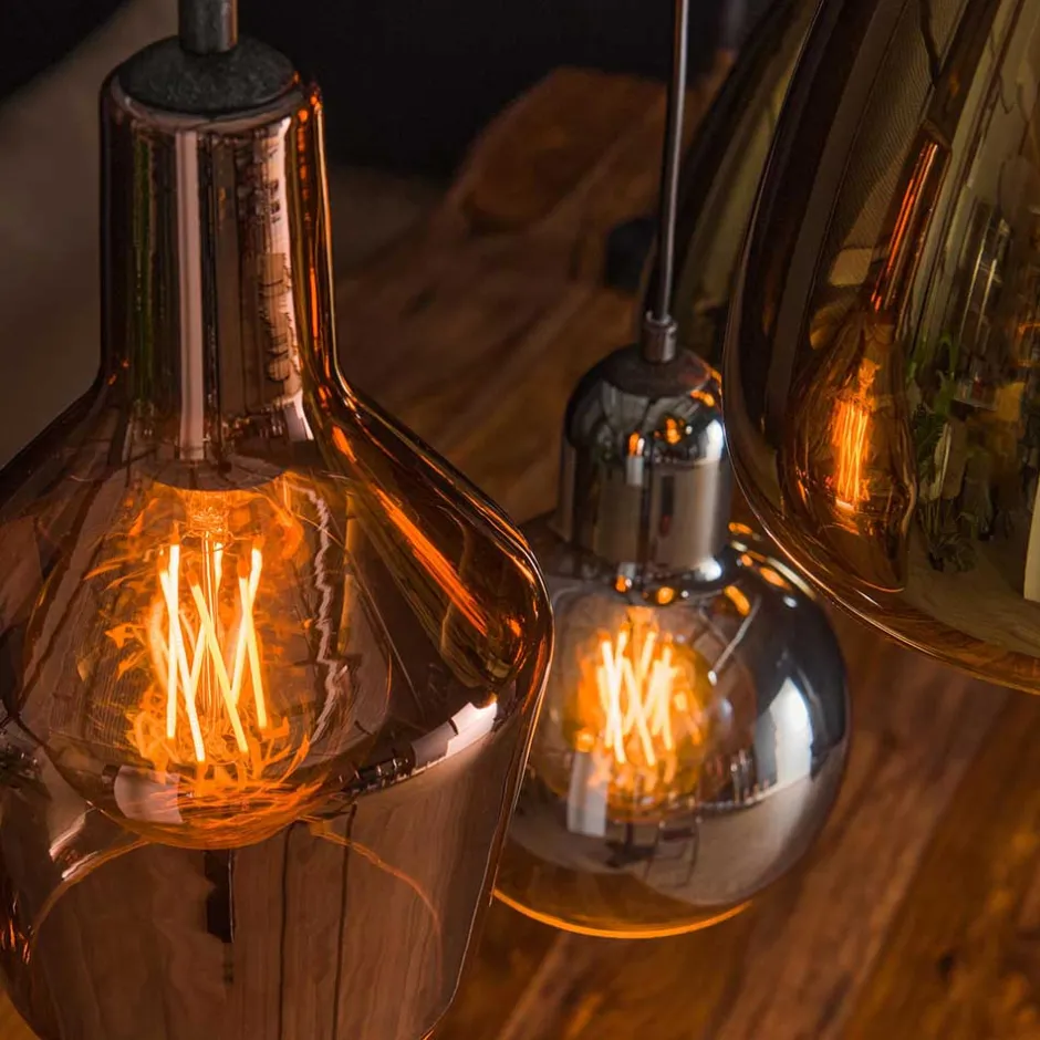 6-flammige Hängelampe mit verschiedenen Glasschirmen - Gerri^Wohnen Online