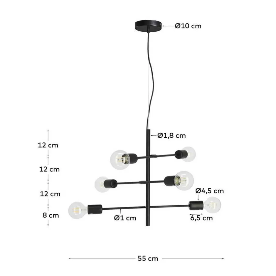 6-flammige Hängeleuchte minimalistisch - Evyla^Wohnen Best