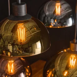 7-flammige Hängeleuchte mit Glasschirmen - Liselo^Wohnen Discount