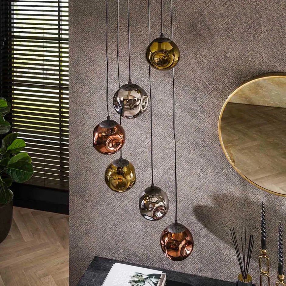 6-flammige Leuchte mit Kugelschirmen aus Glas - Polar^Wohnen Hot