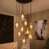 9-flammige Pendelleuchte mit Glasschirmen - Dress^Wohnen Sale