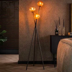 3-flammige Stehleuchte mit Glas Kugelschirmen - Gliona^Wohnen Online