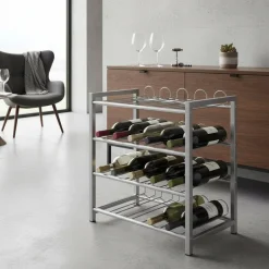 Flaschen Ablageregal Aranon in Silber^Wohnen Discount