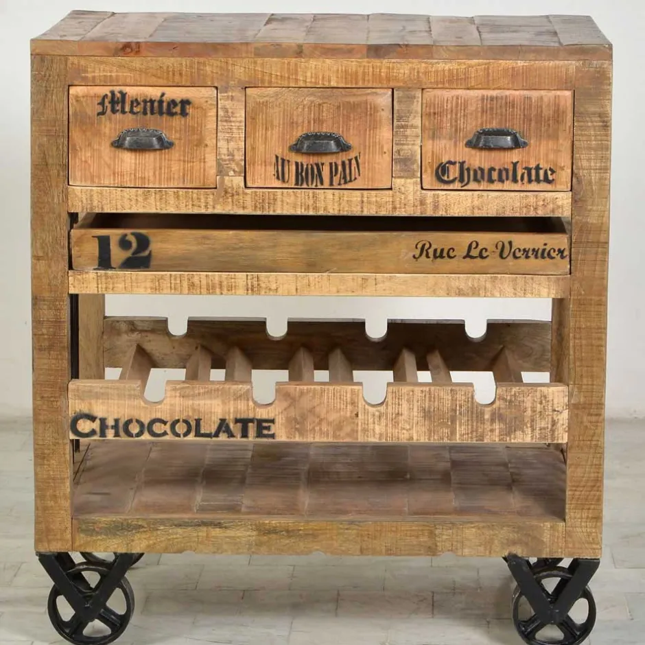 Flaschenkommode Indri auf Rollen^Wohnen Online