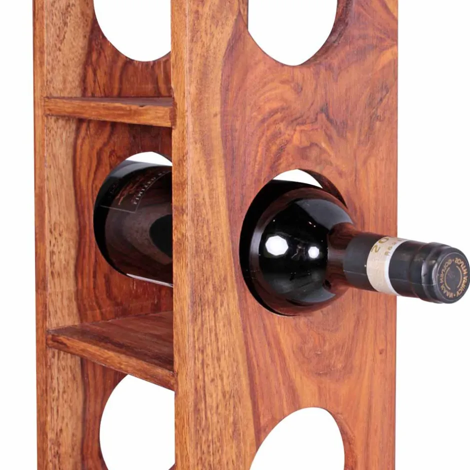 Wohnen Flaschenregal Hoslo aus Massivholz Sheesham