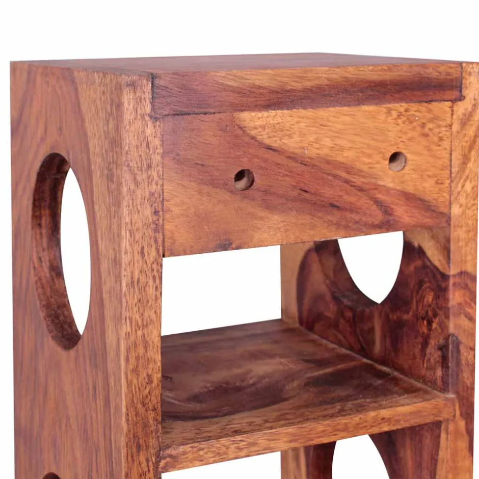 Wohnen Flaschenregal Hoslo aus Massivholz Sheesham