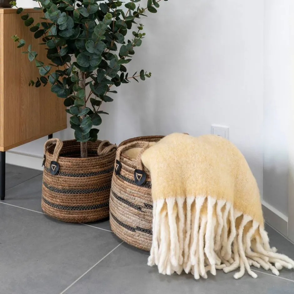 Flechtkorb Set aus Bananenblatt - Avocado (zweiteilig)^Wohnen Online