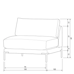 Wohnen Flexible Couch aus Modulen in Braun - Ravonia (fünfteilig)