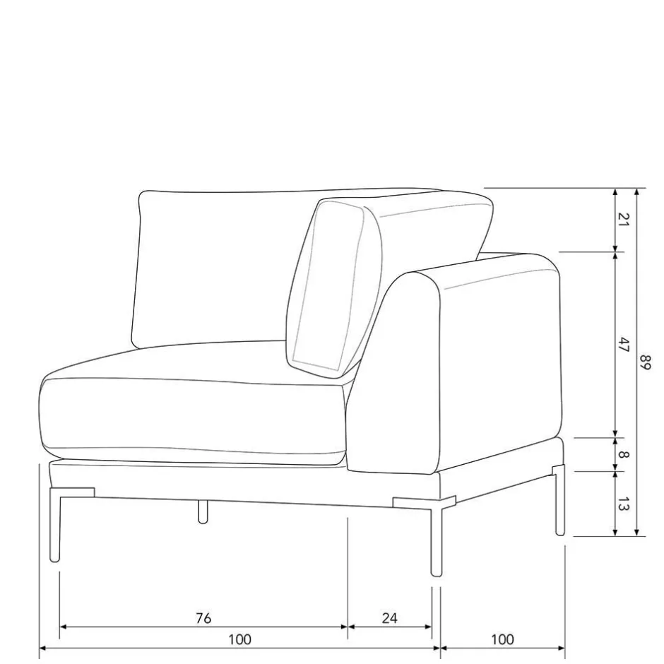 Wohnen Flexible Couch aus Modulen in Braun - Ravonia (fünfteilig)