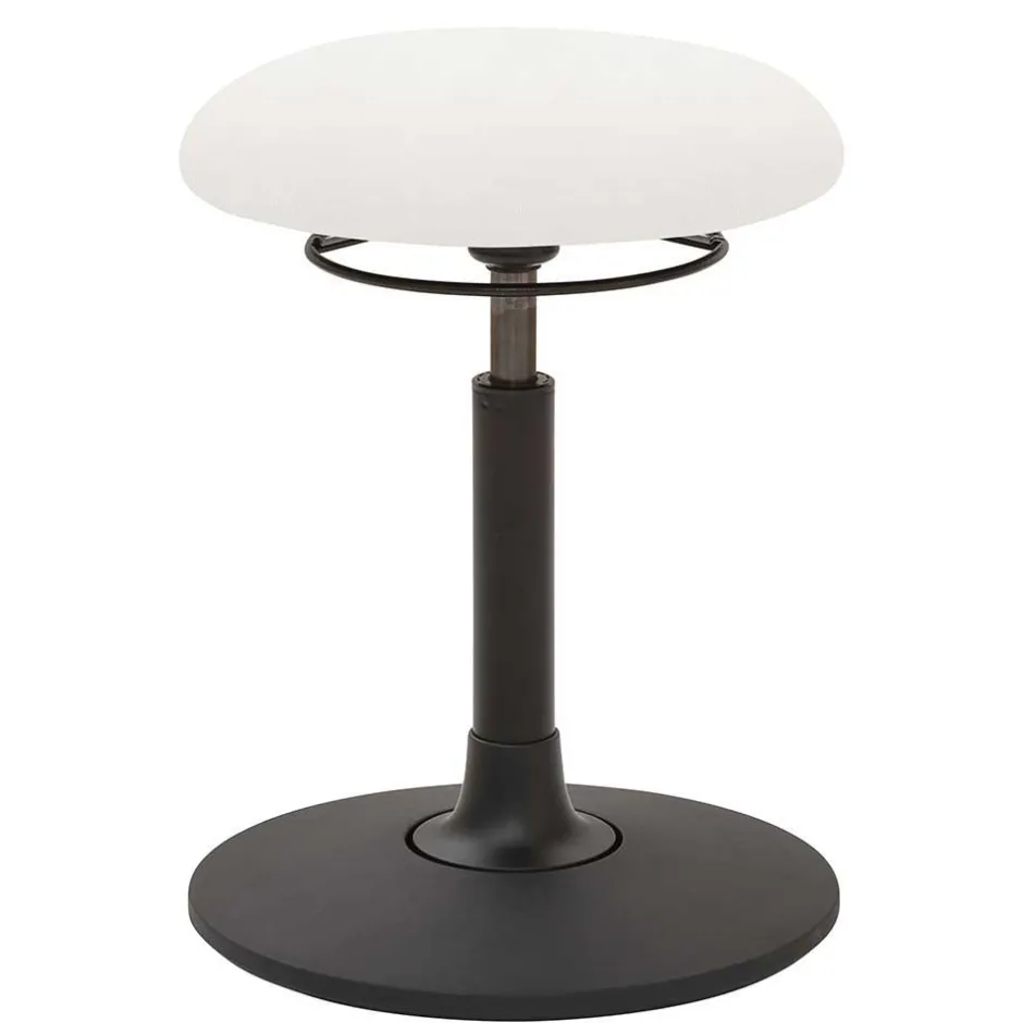 Flexibler Bürohocker in Weiß Kunstleder - Puerto^Wohnen Discount