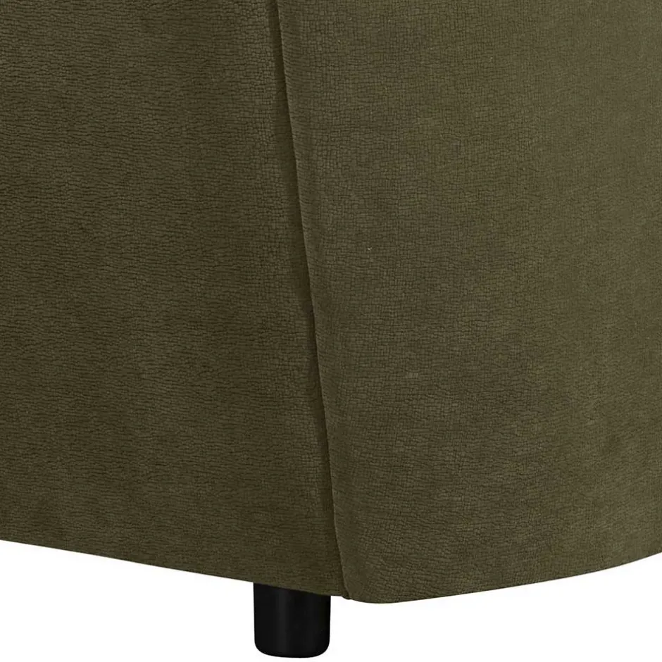 Wohnen Flockstoff Couch in Dunkelgrün - Ramira