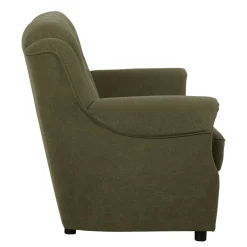 Wohnen Flockstoff Couch in Dunkelgrün - Ramira