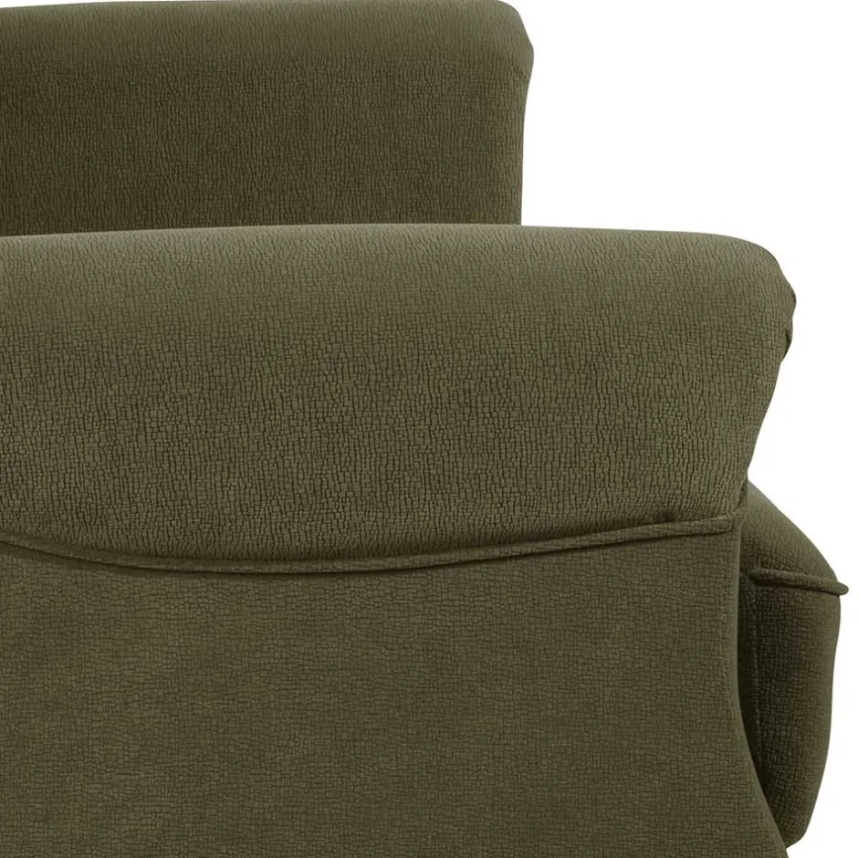 Wohnen Flockstoff Couch in Dunkelgrün - Ramira