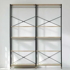 Wohnen Flur Regal Garderobe in Akazie & Schwarz - Ricinga