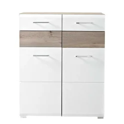 Wohnen Flur Schuhschrank Brosgo in Weiß Silbereiche