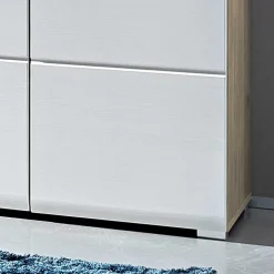 Wohnen Flur Schuhschrank Brosgo in Weiß Silbereiche