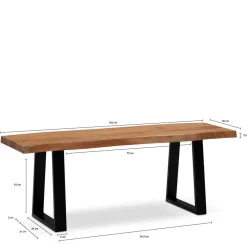 Wohnen Flur Sitzbank mit Baumkante Akazie - Pamela