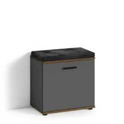 Wohnen Flurbank in Anthrazit und Altholz Optik - Vlatu