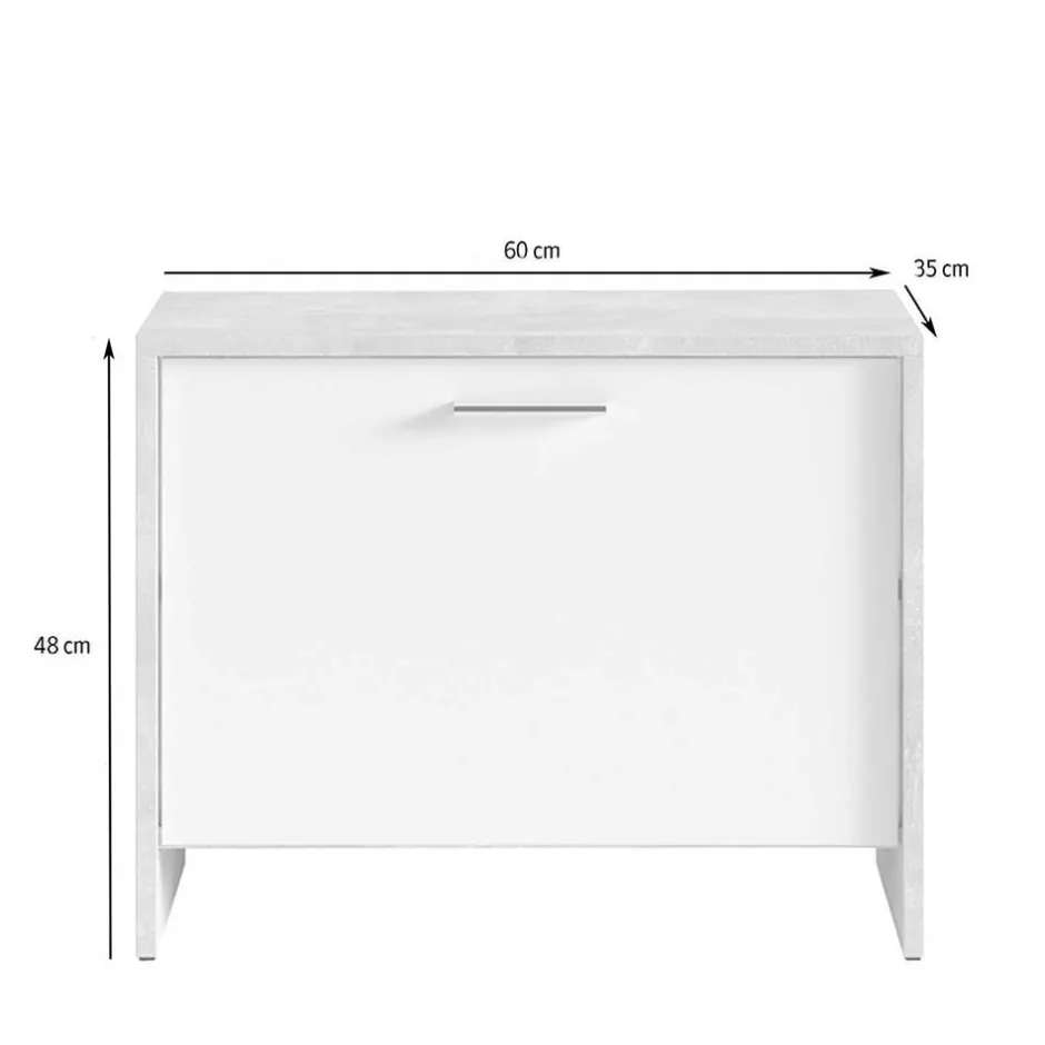 Flurbank mit Klappe in Schwarz Weiß - Tihano^Wohnen Hot