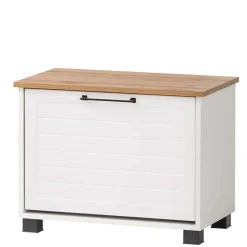 Flurbank mit Schuhaufbewahrung in Weiß & Eiche - Goliat^Wohnen Clearance