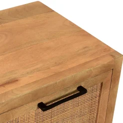 Flurbank mit Schuhklappe aus Holz & Rattan Geflecht - Lazianus^Wohnen Hot