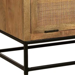 Flurbank mit Schuhklappe aus Holz & Rattan Geflecht - Lazianus^Wohnen Hot