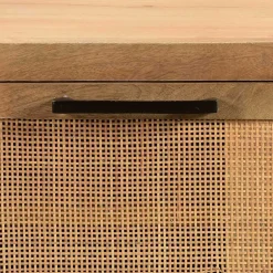 Flurbank mit Schuhklappe aus Holz & Rattan Geflecht - Lazianus^Wohnen Hot