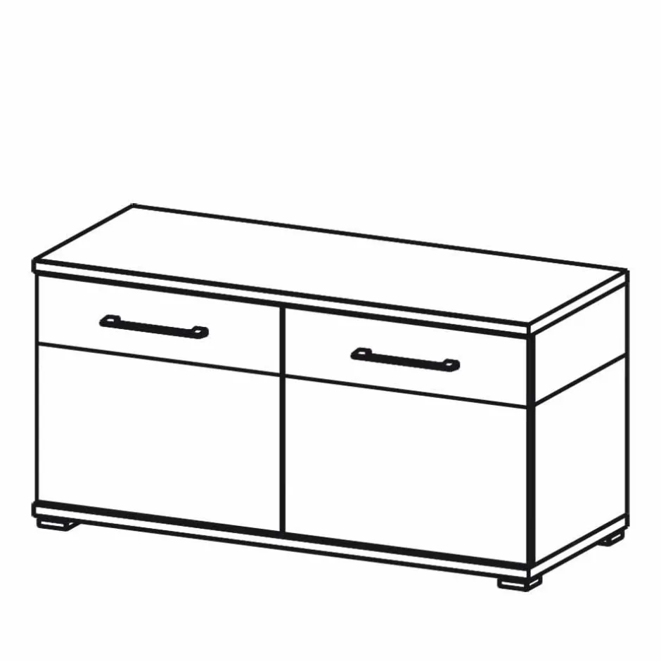 Wohnen Flurbank Vicanossa in Weiß Eiche