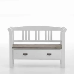 Wohnen Flurbank Yoan in Weiß Grau